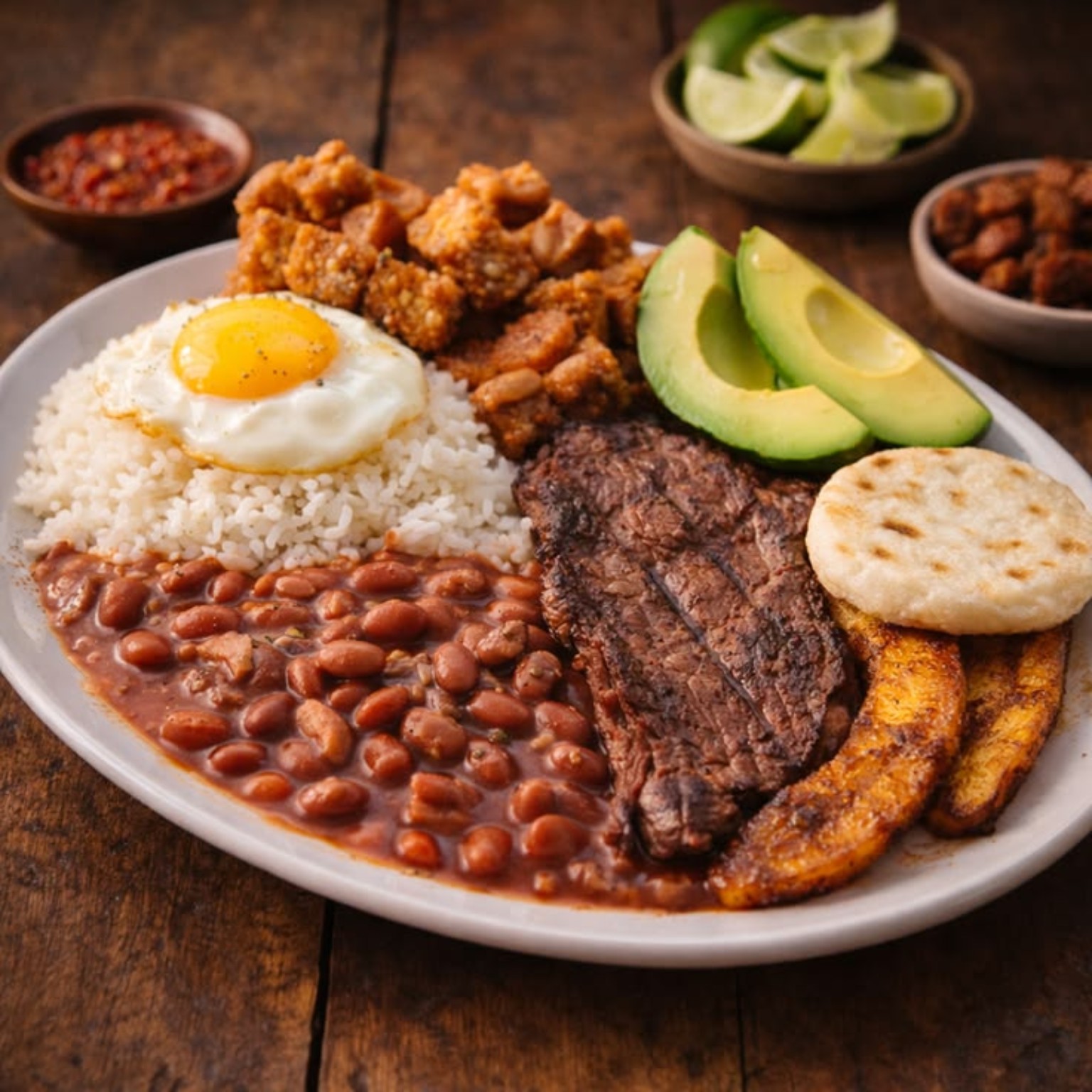 Bandeja paisa colombienne généreusement garnie